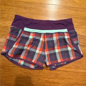 lululemon athletica Purple, Mint Green, Dark OrangePlaid Women's Athletic Shorts